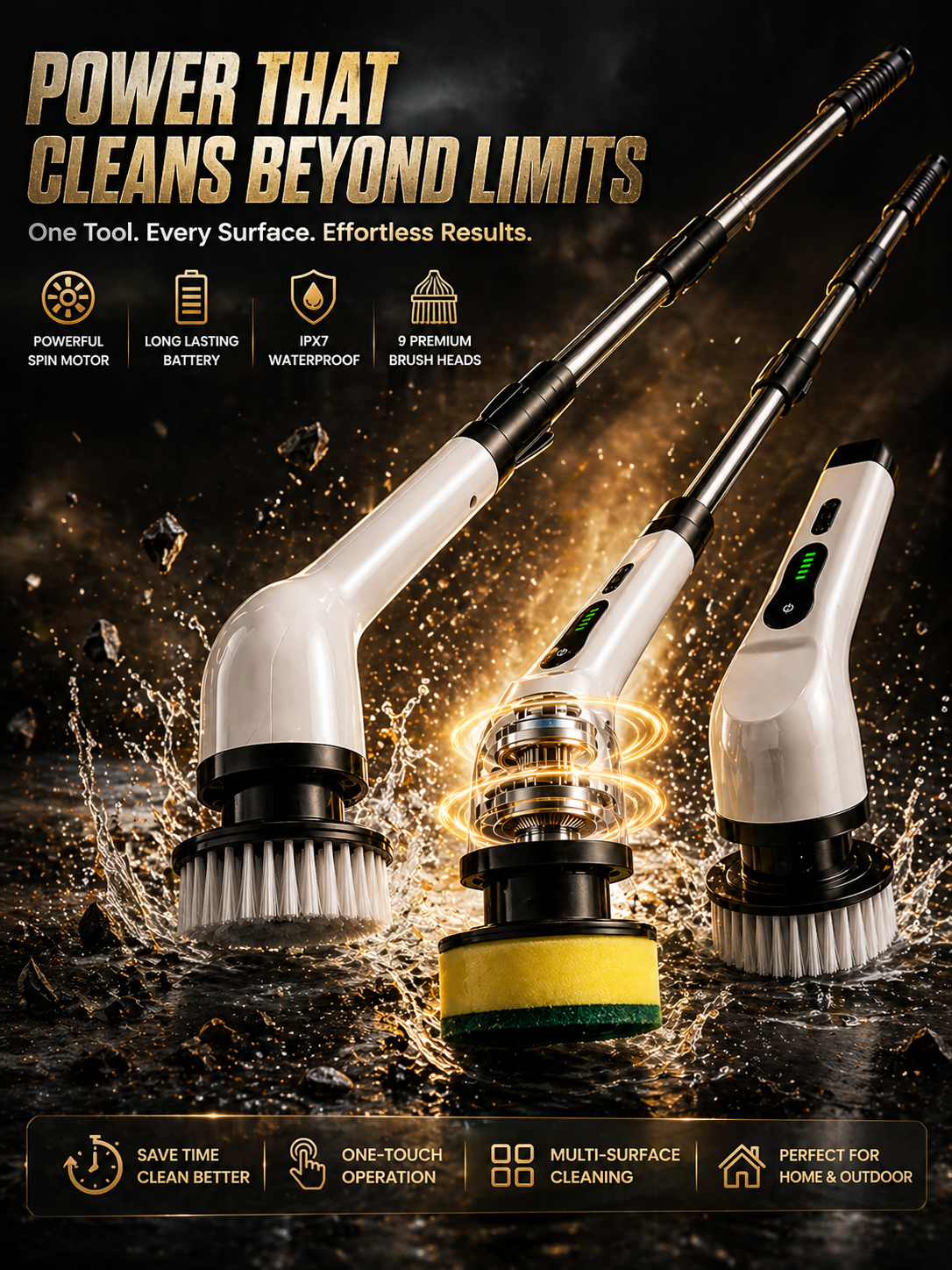 9 in 1 Electric Scrubber Brush