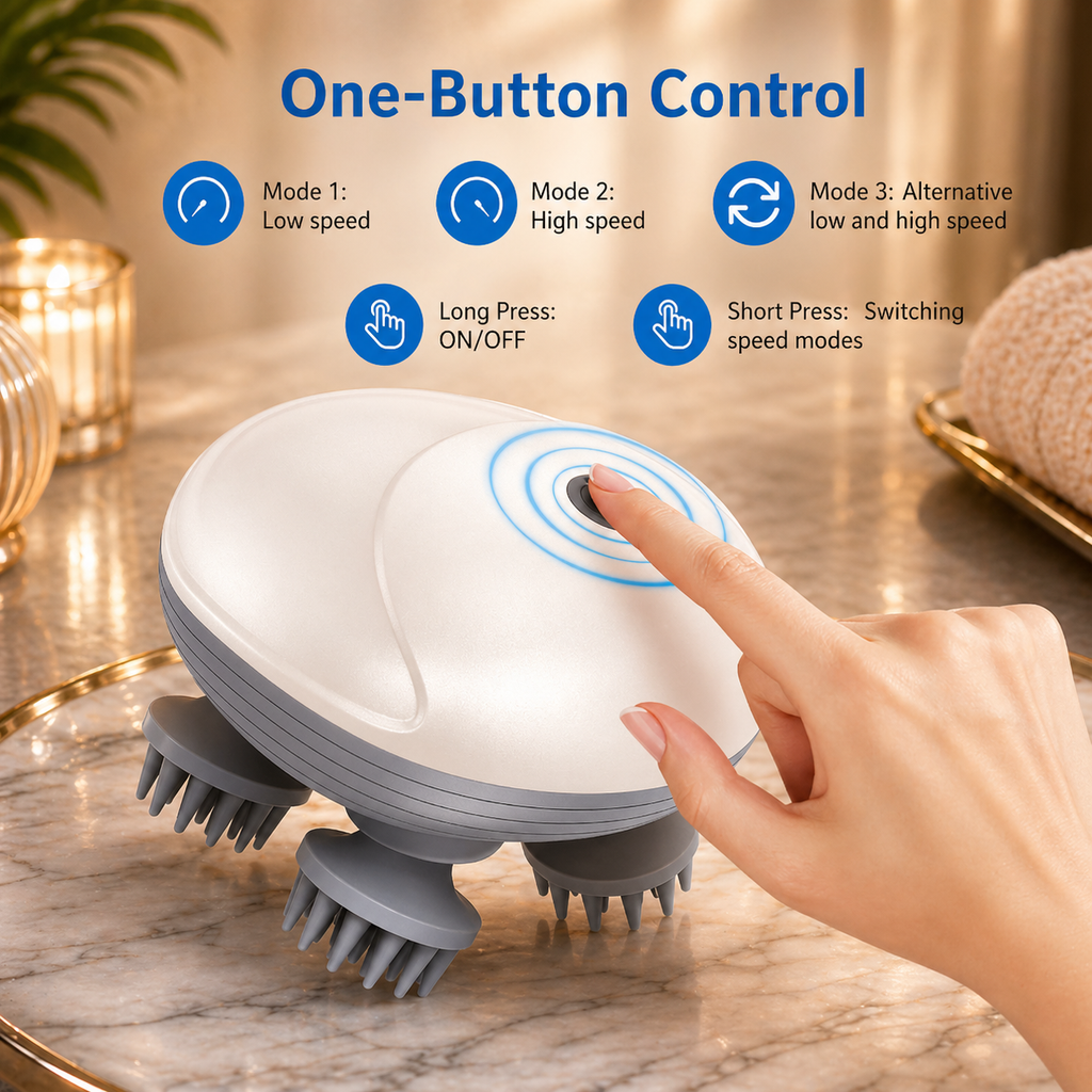 Silicone Electric Head & Scalp Massager