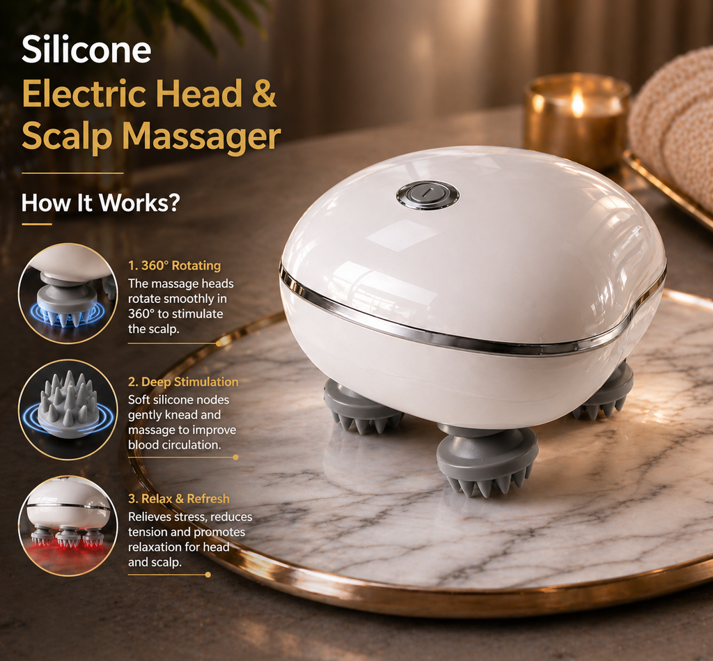 Silicone Electric Head & Scalp Massager